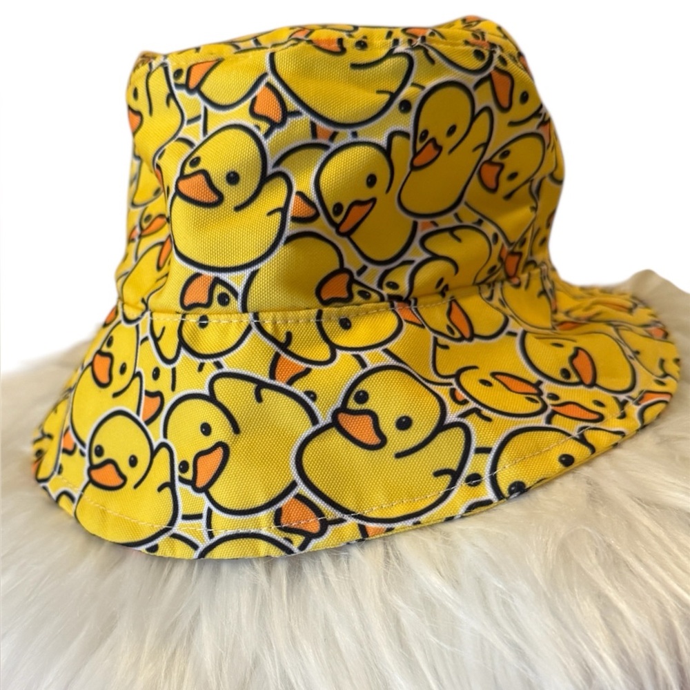 Yellow Duck Print Bucket Hat, NWOT